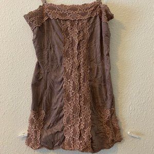Brown laced tank